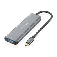 Concentrador USB Tipo C Aisens A109-0762 / 3xusb / 1xusb Tipo C / Cinzento