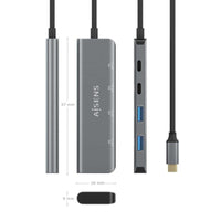 Concentrador USB Tipo C Aisens A109-0763 / 2xusb / 2xusb Tipo C / Cinzento
