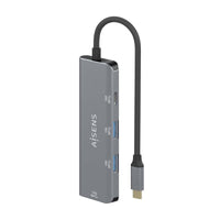 Concentrador USB Tipo C Aisens A109-0764 / 3xusb / 1xusb Tipo C / Cinzento