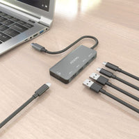 Concentrador USB Tipo C Aisens A109-0946 / 2xusb / 2xusb Tipo C / 1xusb Tipo C PD / Cinzento