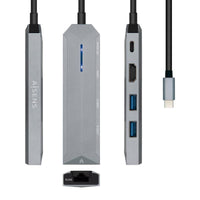 Base de Ligação USB Tipo C Aisens Asuc-5p003-gr / 1xhdmi / 2xusb / 1xrj45 / 1xusb Tipo C PD / Cinze…