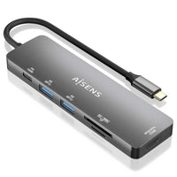 Base de Ligação USB Tipo C Aisens Asuc-6p016-gr / 1xhdmi / 2xusb / 1xleitor de Cartões / 1xusb Tipo…