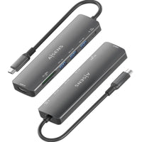 Base de Ligação USB Tipo C Aisens Asuc-7p025-gr / 1xhdmi / 3xusb / 1xusb Tipo C PD / 1xleitor de Ca…