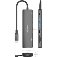 Base de Ligação USB Tipo C Aisens Asuc-7p026-gr / 1xhdmi / 2xusb / 1xusb Tipo C / 1xusb Tipo C PD /…