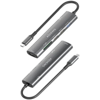 Base de Ligação USB Tipo C Aisens Asuc-7p025-gr / 1xhdmi / 3xusb / 1xusb Tipo C PD / 1xleitor de Ca…