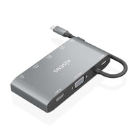 Base de Ligação USB Tipo C Aisens Asuc-8p010-gr / 1xhdmi / 1xvga / 2xusb / 1xrj45 / 2xusb Tipo C /…