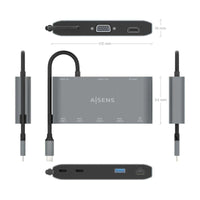 Base de Ligação USB Tipo C Aisens Asuc-8p010-gr / 1xhdmi / 1xvga / 2xusb / 1xrj45 / 2xusb Tipo C /…
