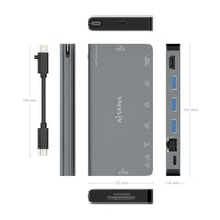 Base de Ligação USB Tipo C Aisens Asuc-8p015-gr / 1xhdmi / 3xusb / 1xrj45 / 1xleitor de Cartões / 1…