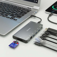 Base de Ligação USB Tipo C Aisens Asuc-8p015-gr / 1xhdmi / 3xusb / 1xrj45 / 1xleitor de Cartões / 1…