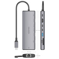 Base de Ligação USB Tipo C Aisens Asuc-8p033-gr / 1xhdmi / 1xusb / 2xusb Tipo C / 1xrj45 / 1xleitor…