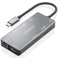 Base de Ligação USB Tipo C Aisens Asuc-9p018-gr / 2xhdmi / 3xusb / 1xrj45 / 1xleitor de Cartões / 1…