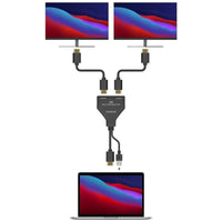 Cabo Duplicador HDMI 4K Aisens A123-0654 / 2x HDMI Fêmea - HDMI Macho - USB Macho / 30cm / Preto