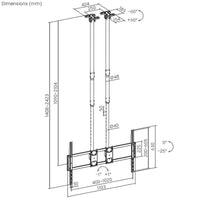 Aisens Ct120tle-395 Suporte de Teto Inclinável / Giratório / Nivelador para TV 60-120" / Até 120kg