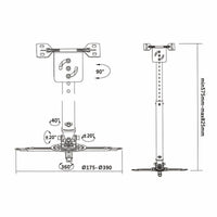 Suporte de Teto para Projetor Aisens Cp02tsre-051 / Giratório-inclinável-extensível / Até 20kg