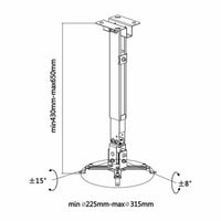 Suporte de Teto / Parede para Projetor Aisens Cwp01tse-047 / Inclinação-extensível / Até 20kg