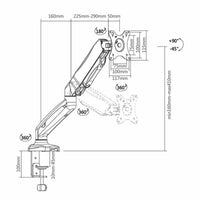 Suporte de Mesa para Monitor com Contrapeso Aisens Dt27tsr-043 / Giratório / Inclinado / Até 9kg
