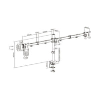 Suporte de Mesa Aisens Dt27tsr-061 para 3 Monitores / Giratório / Inclinado / Até 7kg