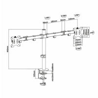 Suporte de Mesa para 2 Monitores Aisens Dt32tsr-041 / Giratório / Inclinado / Até 8kg