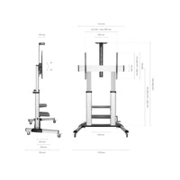 Suporte de Chão Inclinável Aisens Ft100te-125 com Rodízios e Pega para Televisores de 60-100" / Até…