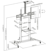 Aisens Ft100te-171 Suporte de Chão Inclinável com Rodízios e Manivela para TV 60-100" / Até 100kg