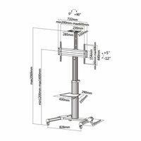 Aisens Ft70tre-037 Suporte de Chão Inclinável com Rodas para TV 37-70" / Até 50kg