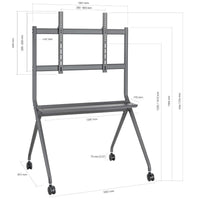 Aisens Ft86fe-143 Suporte de Chão com Rodízios para TV Ou Ecrã Interativo 50"-86" / Até 120kg