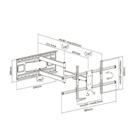 Aisens Wt80tsle-161 Suporte de Parede Giratório / Inclinado / Nivelado para Tvs de 43-80" / Até 50kg