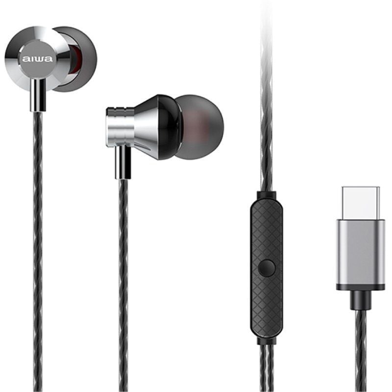 Aiwa Estm-50usb-c / SL / Auscultadores Intra-auriculares / com Microfone / USB Type-c / Prateado