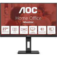 Monitor Profissional AOC 27E3QAF 27" / Full HD / Multimédia / Ajustável em Altura / Preto