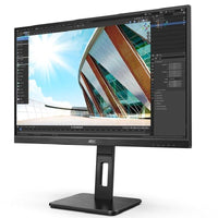 Monitor Profissional AOC 27P2Q 27" / Full HD / Multimédia / Ajustável em Altura / Preto