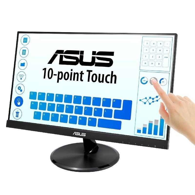 Monitor Tátil Profissional Asus VT229H 21,5" / Full HD / Multimédia / Preto