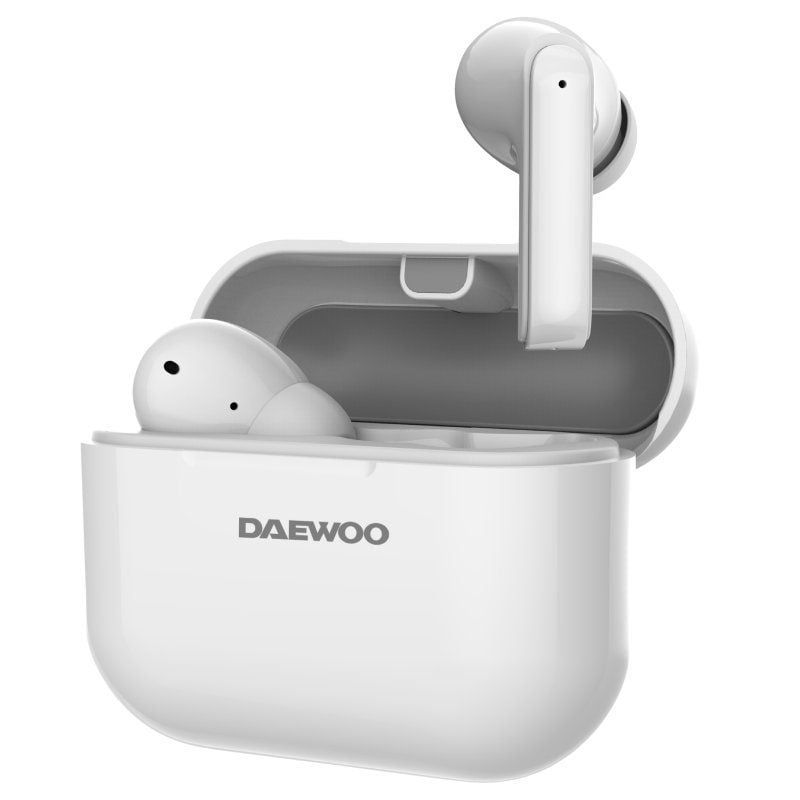 Auscultadores Bluetooth Daewoo DW2005 com Estojo de Carregamento / Autonomia 6h / Branco