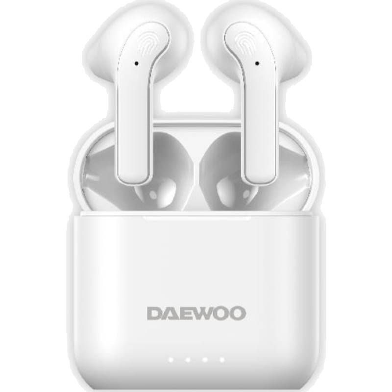 Auscultadores Bluetooth Daewoo DW2021 com Estojo de Carregamento / Autonomia 5h / Branco