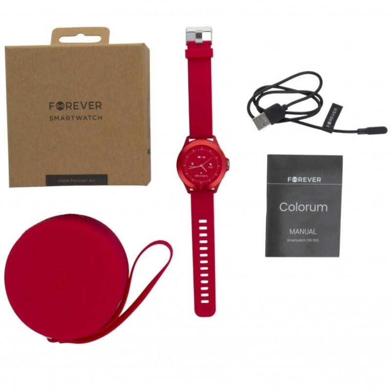 Smartwatch Forever Colorum Cw-300 / Notificações / Ritmo Cardíaco / Magenta