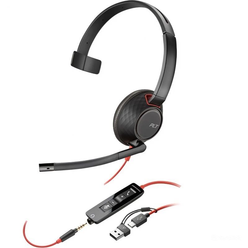Poly Blackwire 5210 Auscultador + 3,5 Mm + Adaptador Usb-c / a / com Microfone / 3,5 Jack - USB Typ…