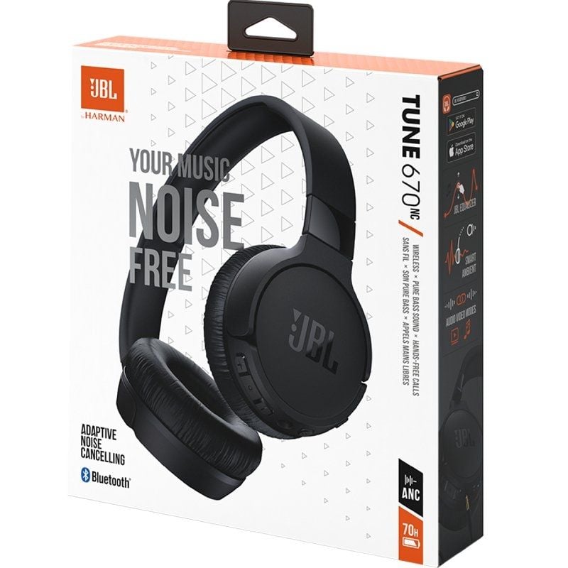 Auscultadores sem Fios JBL Tune 670NC / com Microfone / Bluetooth / Preto