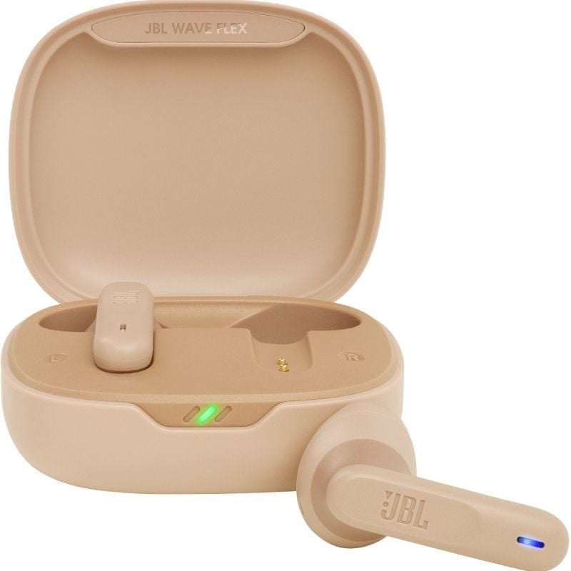 Auscultadores JBL Wave Flex Bluetooth com Estojo de Carregamento / Autonomia 8h / Bege