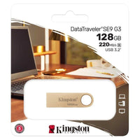 Unidade Flash USB 3.2 Kingston Datatraveler SE9 G3 128GB USB 3.2