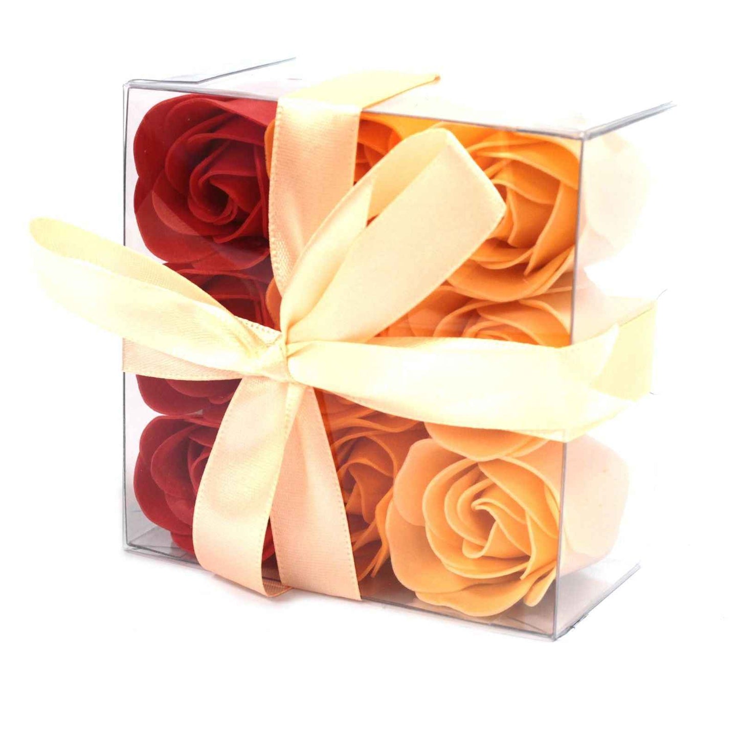 Conjunto de 9 rosas de sabonete - Rosas cor de pêssego