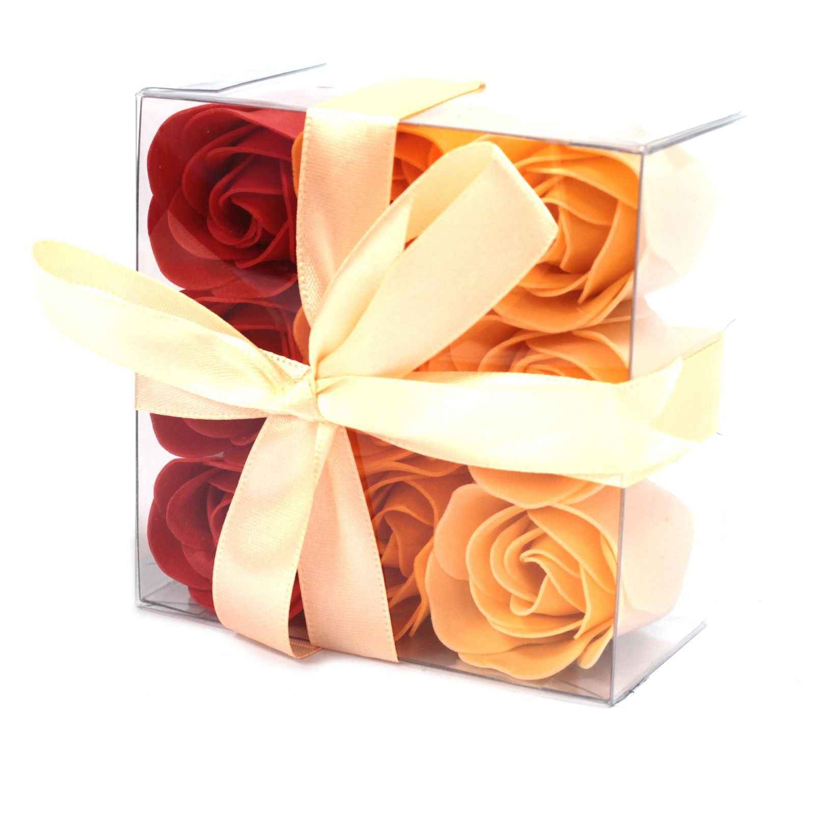 Conjunto de 9 rosas de sabonete - Rosas cor de pêssego