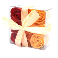 Conjunto de 9 rosas de sabonete - Rosas cor de pêssego
