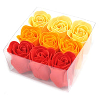 Conjunto de 9 rosas de sabonete - Rosas cor de pêssego