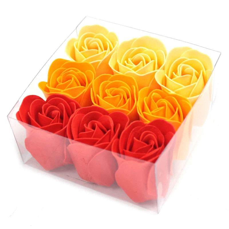 Conjunto de 9 rosas de sabonete - Rosas cor de pêssego