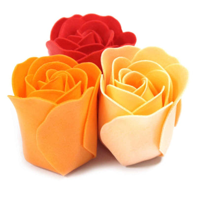 Conjunto de 9 rosas de sabonete - Rosas cor de pêssego