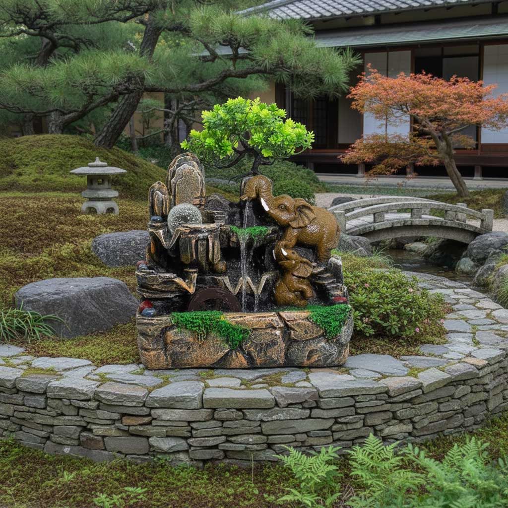 Fonte de Mesa -  Vasos em Cascata Estilo Mediterrâneo - 19x14x27cm