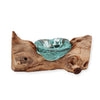 Molton Glass Candle Single Holder on Wood