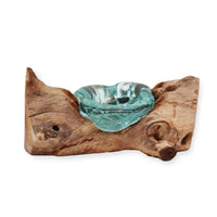 Molton Glass Candle Single Holder on Wood