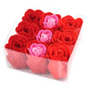 Conjunto de 9 flores de sabonete - rosas vermelhas
