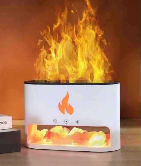 Difusor Aroma Blaze - Sal dos Himalaias - Efeito Chama - USB-C