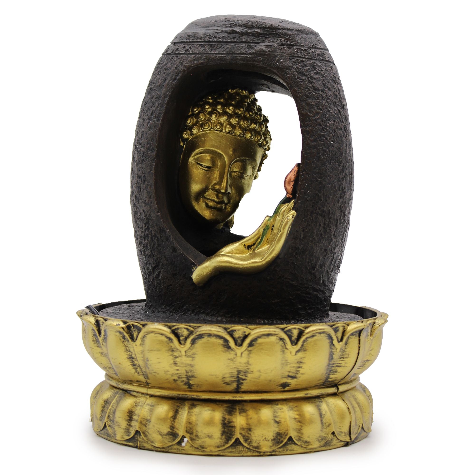 Recurso de água de mesa - 30 cm - Buda Dourado e Vitarka Mudra